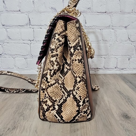 NWT Betsey Johnson Wild West Brown Bling Studs Satchel Crossbody Purse - Picture 7 of 14